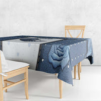 XOXO Valentine's Day Tablecloth Pieces Of The Heart Old Denim Fabric Effect