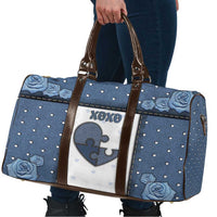 XOXO Valentine's Day Travel Bag Pieces Of The Heart Old Denim Fabric Effect