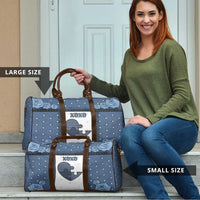 XOXO Valentine's Day Travel Bag Pieces Of The Heart Old Denim Fabric Effect