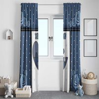 XOXO Valentine's Day Window Curtain Pieces Of The Heart Old Denim Fabric Effect