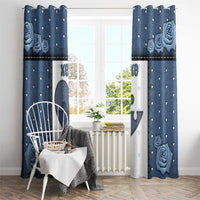 XOXO Valentine's Day Window Curtain Pieces Of The Heart Old Denim Fabric Effect