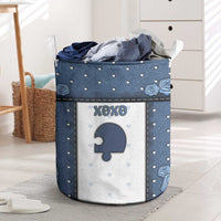 XOXO Valentine's Day Laundry Basket Remaining Piece Old Denim Fabric Effect