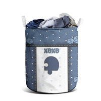 XOXO Valentine's Day Laundry Basket Remaining Piece Old Denim Fabric Effect