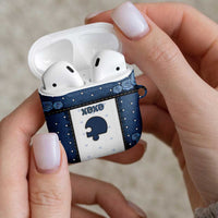 XOXO Valentine's Day AirPods Case Remaining Piece Old Denim Fabric Effect