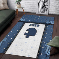 XOXO Valentine's Day Area Rug Remaining Piece Old Denim Fabric Effect