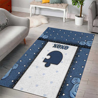 XOXO Valentine's Day Area Rug Remaining Piece Old Denim Fabric Effect