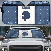 XOXO Valentine's Day Auto Sun Shade Remaining Piece Old Denim Fabric Effect