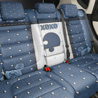 XOXO Valentine's Day Back Car Seat Cover Remaining Piece Old Denim Fabric Effect