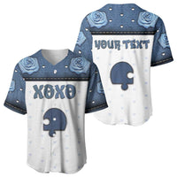 Personalized XOXO Valentine's Day Baseball Jersey Remaining Piece Old Denim Fabric Effect