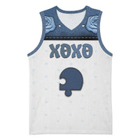 Personalized XOXO Valentine's Day Basketball Jersey Remaining Piece Old Denim Fabric Effect