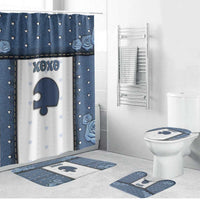 XOXO Valentine's Day Bathroom Set Remaining Piece Old Denim Fabric Effect