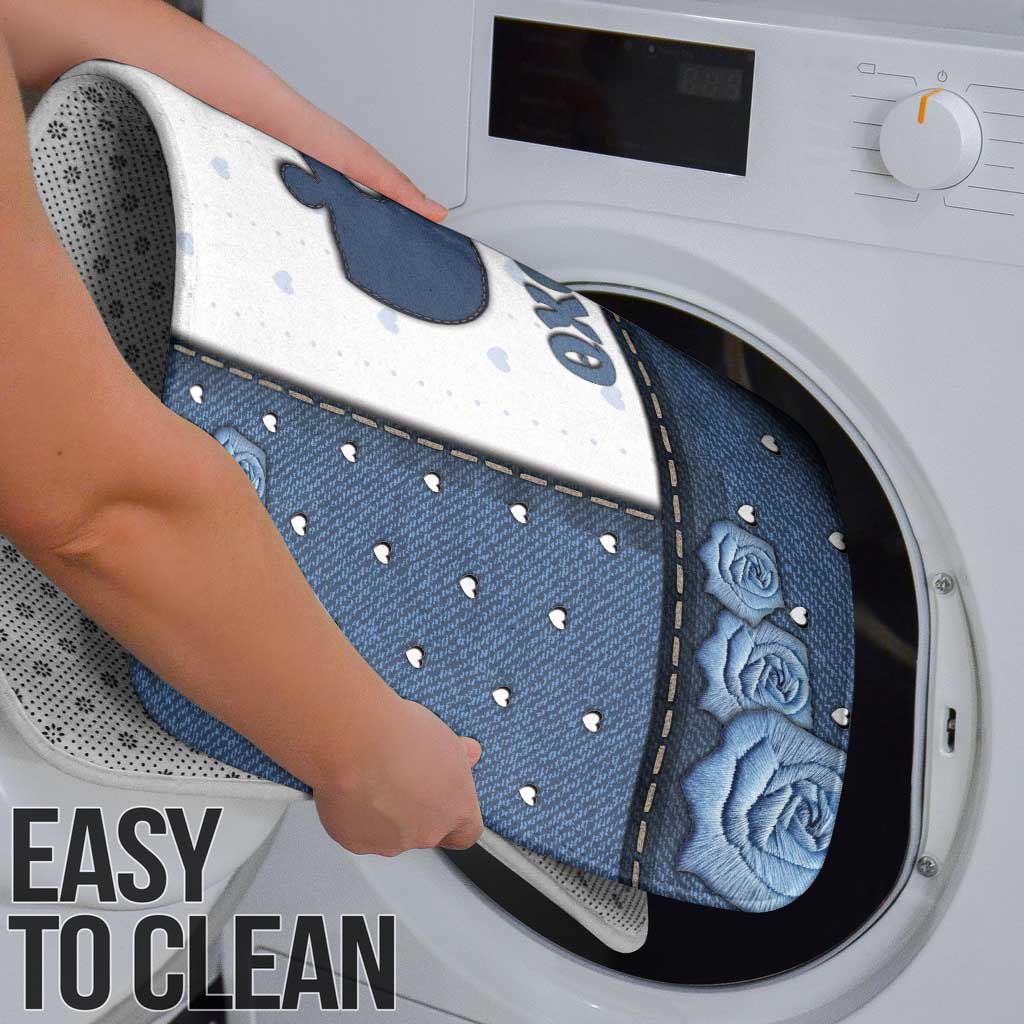XOXO Valentine's Day Bathroom Set Remaining Piece Old Denim Fabric Effect