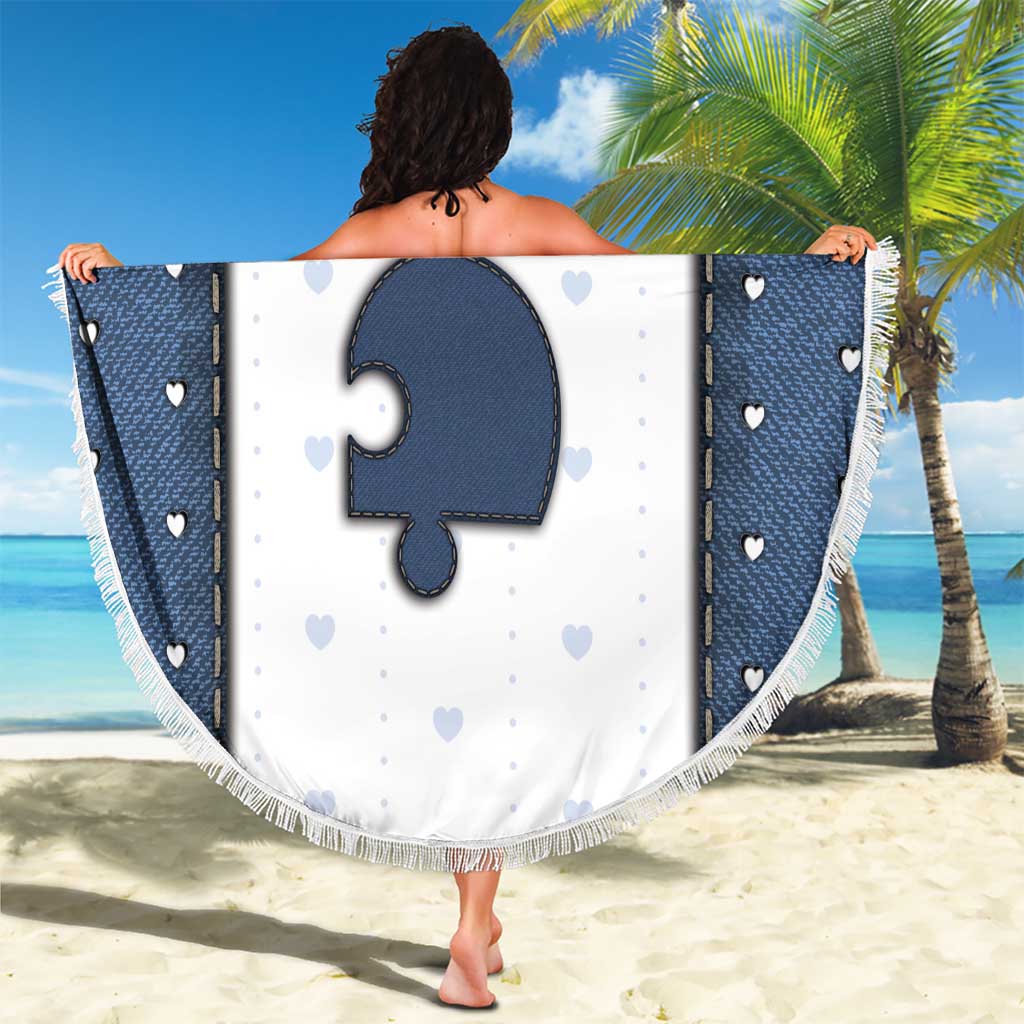 XOXO Valentine's Day Beach Blanket Remaining Piece Old Denim Fabric Effect