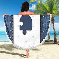 XOXO Valentine's Day Beach Blanket Remaining Piece Old Denim Fabric Effect