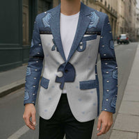 Personalized XOXO Valentine's Day Blazer Remaining Piece Old Denim Fabric Effect