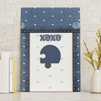 XOXO Valentine's Day Canvas Wall Art Remaining Piece Old Denim Fabric Effect