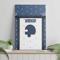 XOXO Valentine's Day Canvas Wall Art Remaining Piece Old Denim Fabric Effect