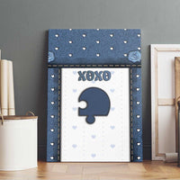 XOXO Valentine's Day Canvas Wall Art Remaining Piece Old Denim Fabric Effect