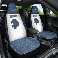 XOXO Valentine's Day Car Seat Cover Remaining Piece Old Denim Fabric Effect