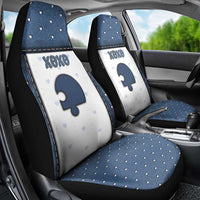 XOXO Valentine's Day Car Seat Cover Remaining Piece Old Denim Fabric Effect