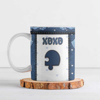 Personalized XOXO Valentine's Day Ceramic Mug Remaining Piece Old Denim Fabric Effect