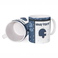 Personalized XOXO Valentine's Day Ceramic Mug Remaining Piece Old Denim Fabric Effect