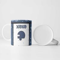 Personalized XOXO Valentine's Day Ceramic Mug Remaining Piece Old Denim Fabric Effect