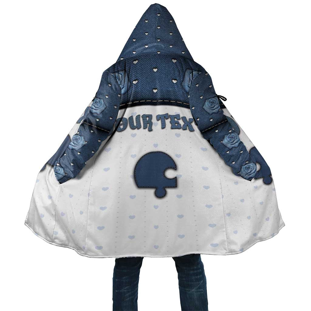 Personalized XOXO Valentine's Day Cloak Remaining Piece Old Denim Fabric Effect