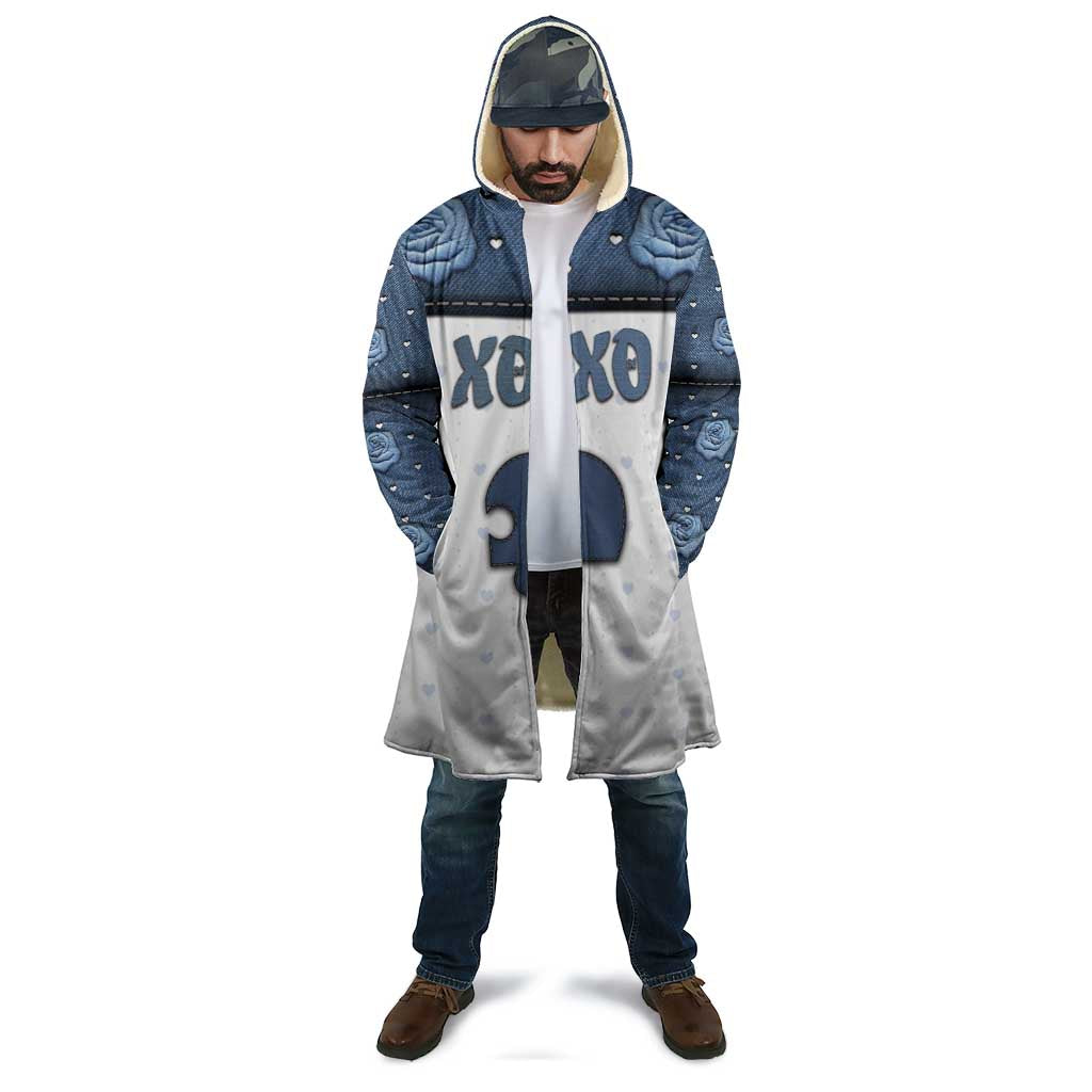 Personalized XOXO Valentine's Day Cloak Remaining Piece Old Denim Fabric Effect