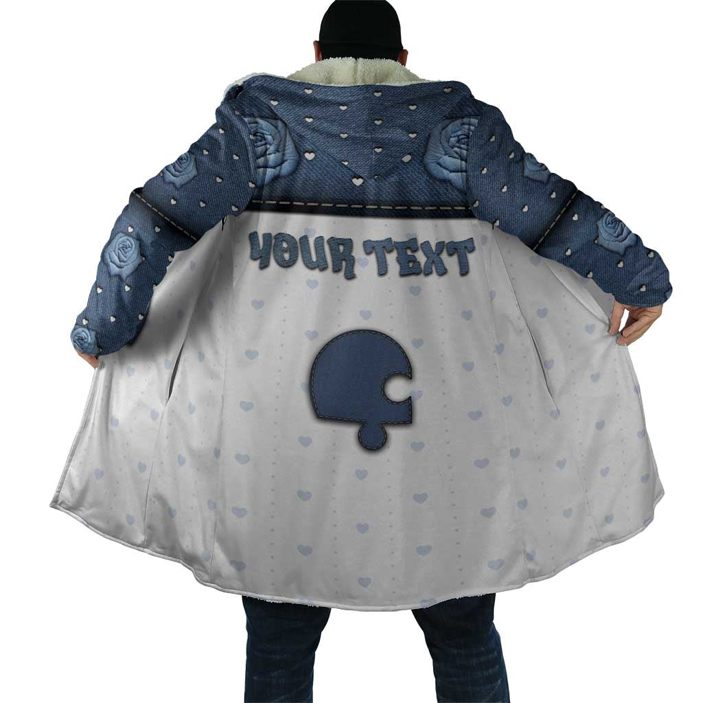 Personalized XOXO Valentine's Day Cloak Remaining Piece Old Denim Fabric Effect