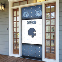 Personalized XOXO Valentine's Day Door Cover Remaining Piece Old Denim Fabric Effect