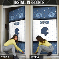 Personalized XOXO Valentine's Day Door Cover Remaining Piece Old Denim Fabric Effect