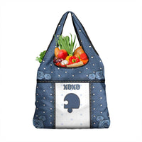 XOXO Valentine's Day Grocery Bag Remaining Piece Old Denim Fabric Effect