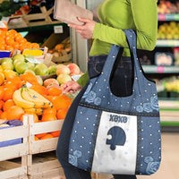 XOXO Valentine's Day Grocery Bag Remaining Piece Old Denim Fabric Effect