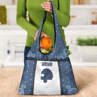 XOXO Valentine's Day Grocery Bag Remaining Piece Old Denim Fabric Effect