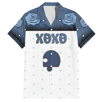 Personalized XOXO Valentine's Day Hawaiian Shirt Remaining Piece Old Denim Fabric Effect