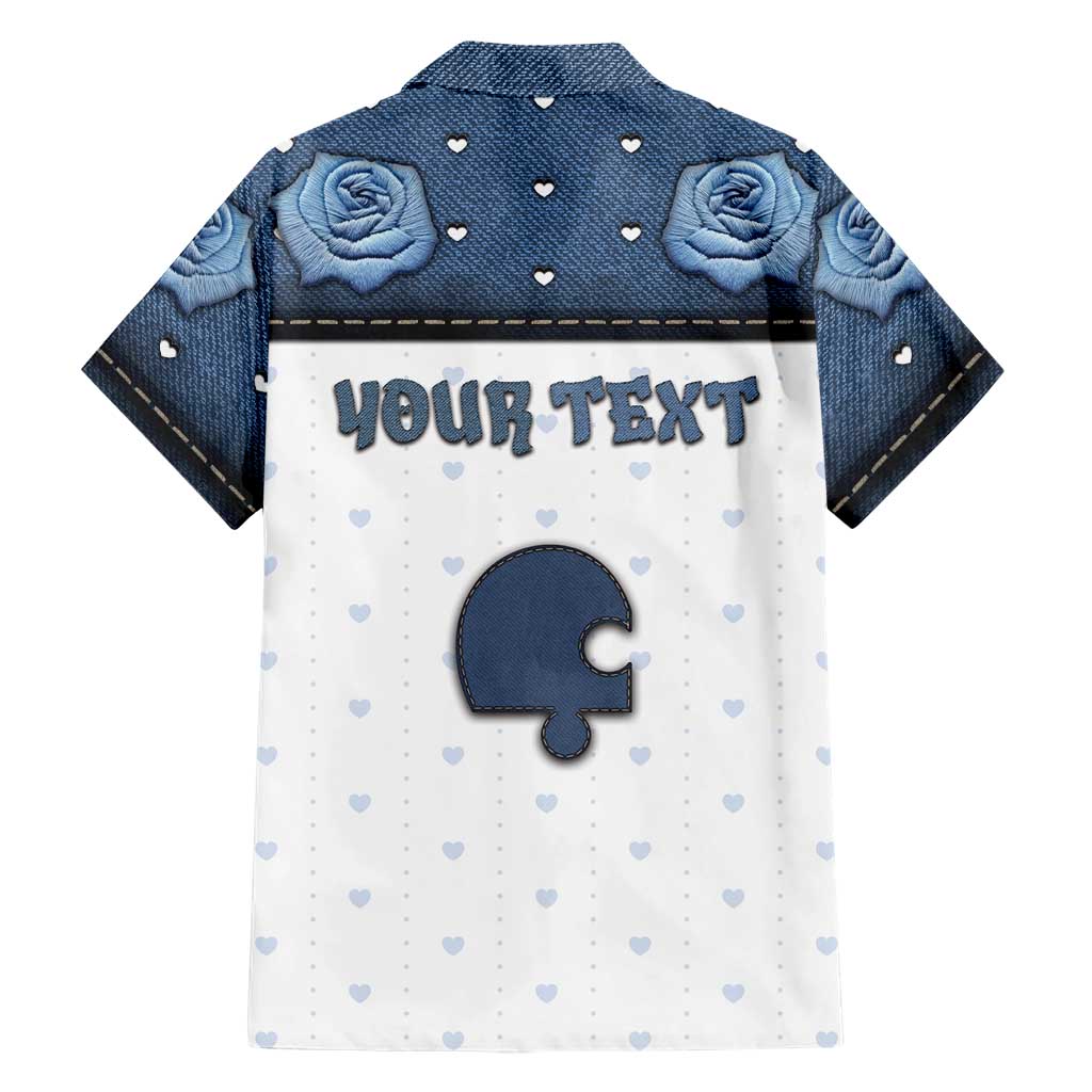 Personalized XOXO Valentine's Day Hawaiian Shirt Remaining Piece Old Denim Fabric Effect
