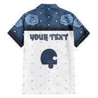 Personalized XOXO Valentine's Day Hawaiian Shirt Remaining Piece Old Denim Fabric Effect