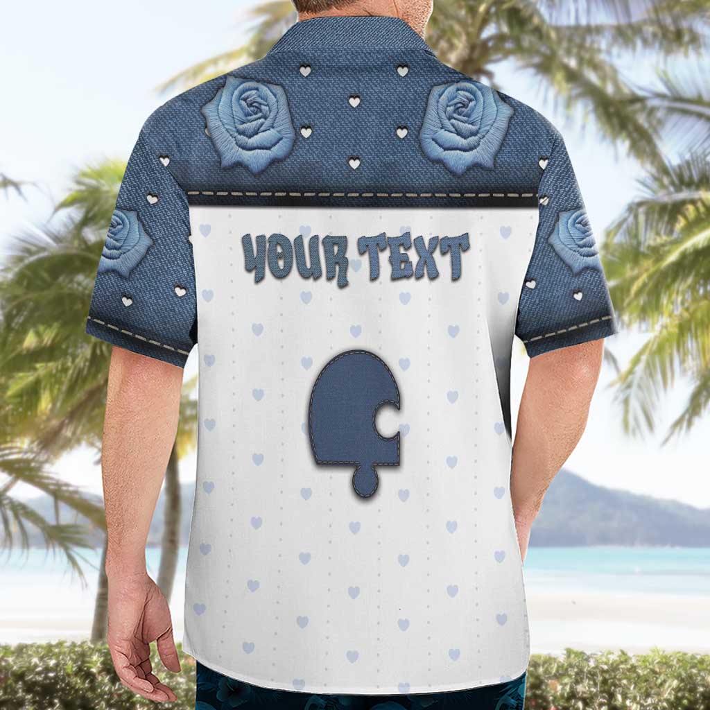 Personalized XOXO Valentine's Day Hawaiian Shirt Remaining Piece Old Denim Fabric Effect