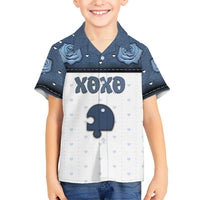 Personalized XOXO Valentine's Day Hawaiian Shirt Remaining Piece Old Denim Fabric Effect
