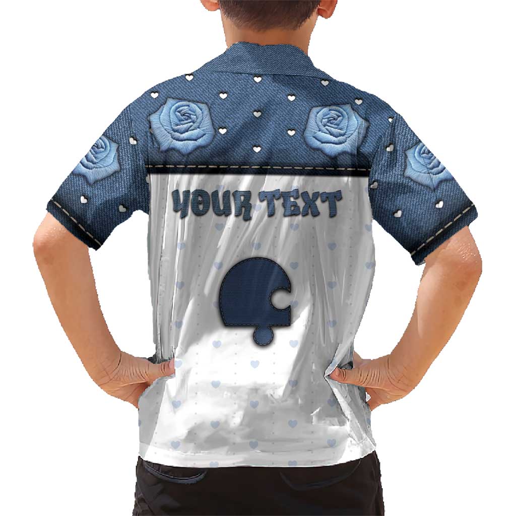 Personalized XOXO Valentine's Day Hawaiian Shirt Remaining Piece Old Denim Fabric Effect