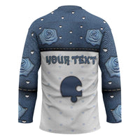 Personalized XOXO Valentine's Day Hockey Jersey Remaining Piece Old Denim Fabric Effect