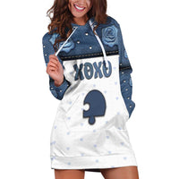 Personalized XOXO Valentine's Day Hoodie Dress Remaining Piece Old Denim Fabric Effect