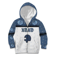 Personalized XOXO Valentine's Day Kid Hoodie Remaining Piece Old Denim Fabric Effect