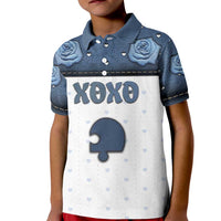 Personalized XOXO Valentine's Day Kid Polo Shirt Remaining Piece Old Denim Fabric Effect