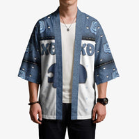 Personalized XOXO Valentine's Day Kimono Remaining Piece Old Denim Fabric Effect