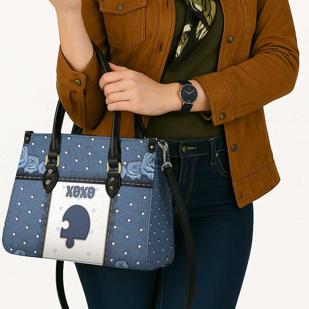 XOXO Valentine's Day Leather Bag Remaining Piece Old Denim Fabric Effect