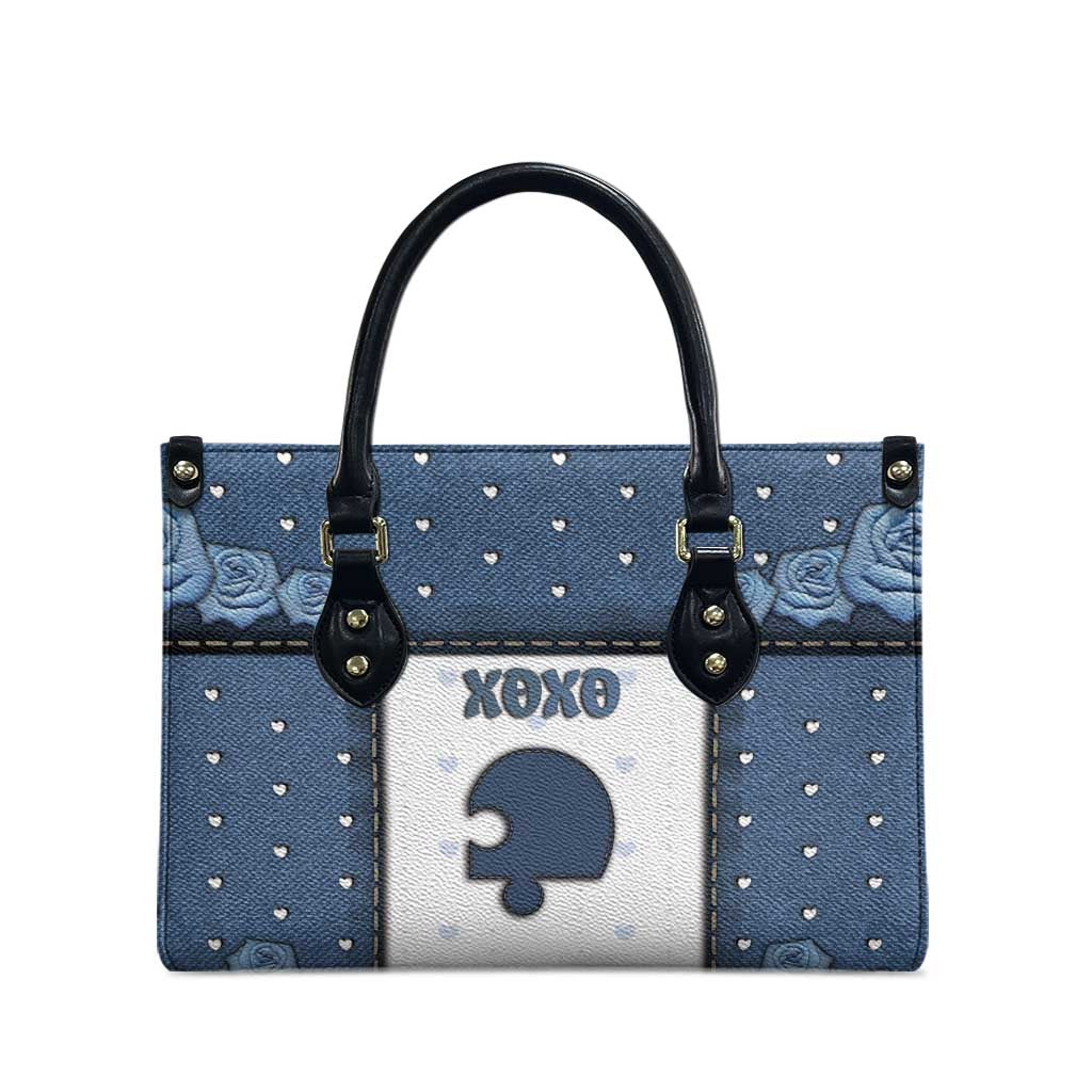 XOXO Valentine's Day Leather Bag Remaining Piece Old Denim Fabric Effect
