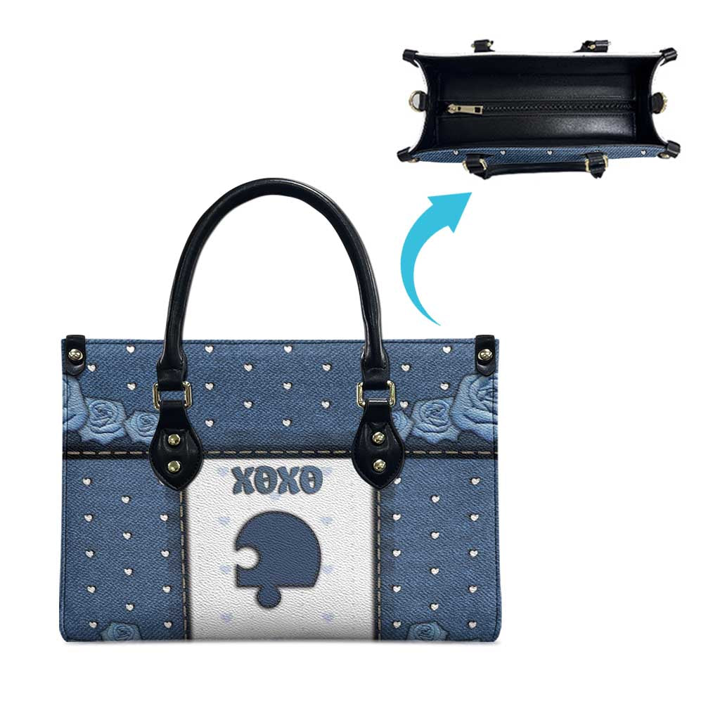 XOXO Valentine's Day Leather Bag Remaining Piece Old Denim Fabric Effect