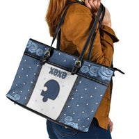 XOXO Valentine's Day Leather Tote Bag Remaining Piece Old Denim Fabric Effect